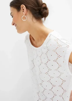 Shirt mit Lochstickerei