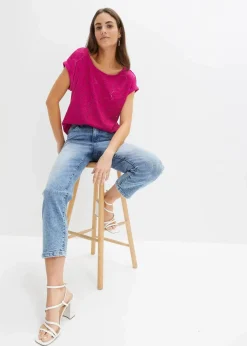 Shirt mit Lochstickerei