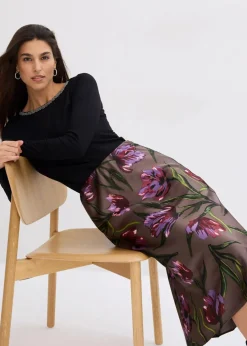 Shirt mit Mesheinsatz und Glitzersteinchen