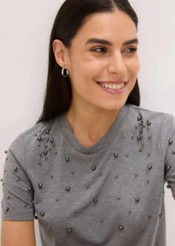 Shirt mit Perlen-Applikation