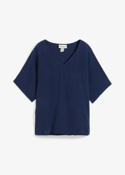 Shirt mit Seidenanteil und Webeinsatz