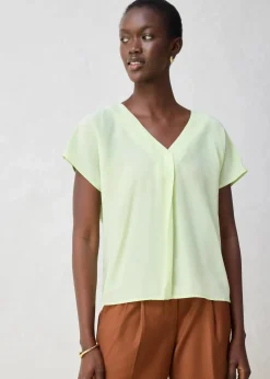 Shirt mit Seidenanteil und Webeinsatz