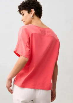 Shirt mit Seidenanteil und Webeinsatz