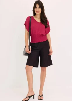 Shirt mit Smock-Saum