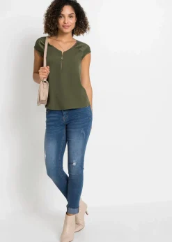 Shirt mit Spitzeneinsatz