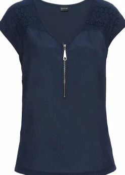 Shirt mit Spitzeneinsatz