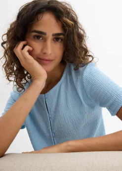 Shirt mit Struktur und Knopfleiste