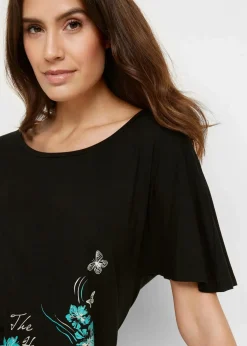 Shirt mit U-Boot Ausschnitt, Halbarm