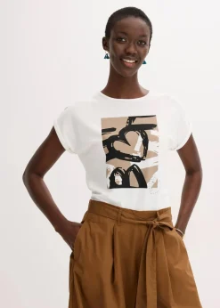 Shirt mit Viskose und Glitzersteinen