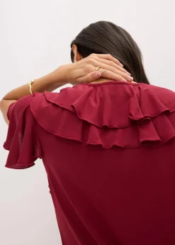 Shirt mit Volants aus softem Modal-Mix