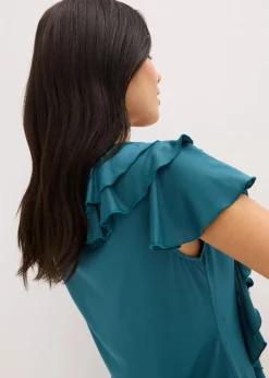 Shirt mit Volants aus softem Modal-Mix