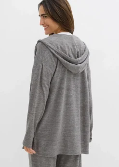 Shirtjacke in Strickoptik aus Viskose-Mix