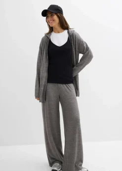 Shirtjacke in Strickoptik aus Viskose-Mix