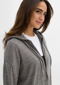 Shirtjacke in Strickoptik aus Viskose-Mix