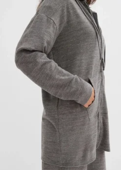 Shirtjacke in Strickoptik aus Viskose-Mix