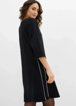 Shirtkleid aus Bio Bauwolle mit Kontrastpiping