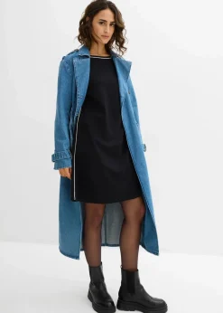 Shirtkleid aus Bio Bauwolle mit Kontrastpiping