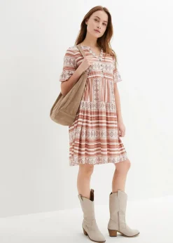 Shirtkleid aus fließendem Viskose-Mix