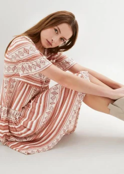 Shirtkleid aus fließendem Viskose-Mix