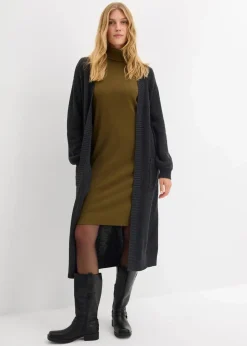 Shirtkleid aus schwerer elastischer Ripp-Qualität