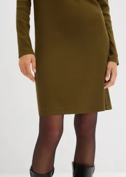 Shirtkleid aus schwerer elastischer Ripp-Qualität