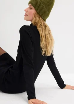 Shirtkleid aus schwerer elastischer Ripp-Qualität