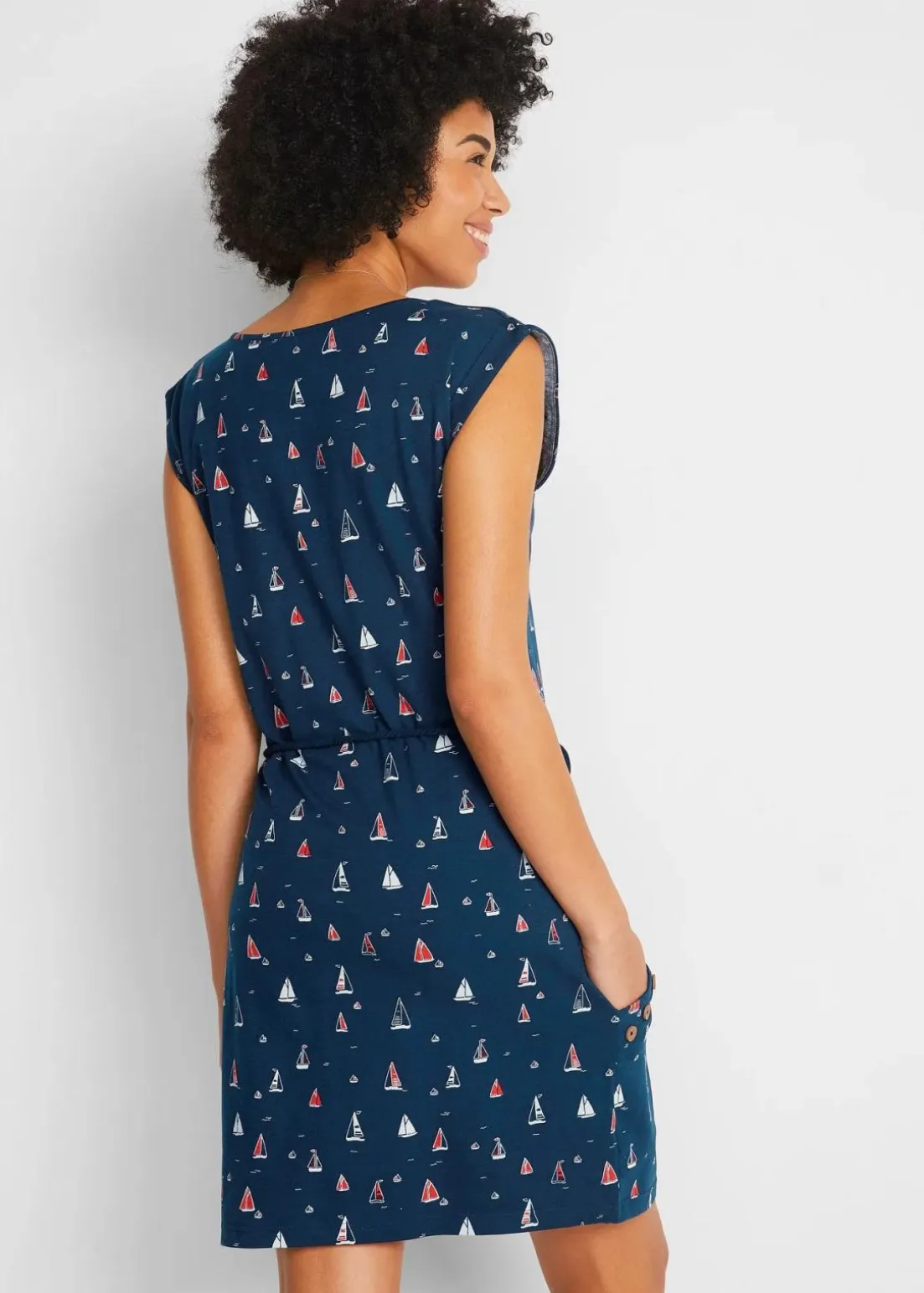 Shirtkleid mit Flügelärmeln und Druck