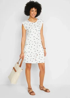 Shirtkleid mit Flügelärmeln und Druck