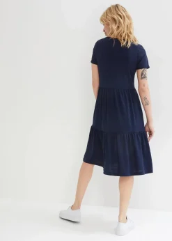 Shirtkleid mit Strukturmuster aus Viskose-Mix