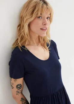 Shirtkleid mit Strukturmuster aus Viskose-Mix