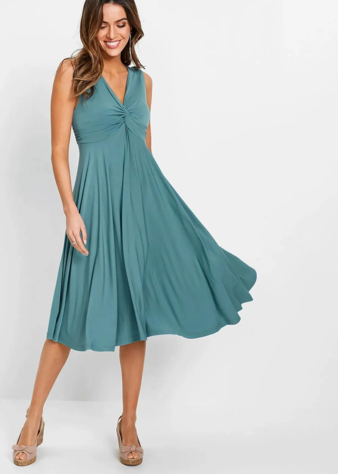 Shirtkleid mit V-Ausschnitt