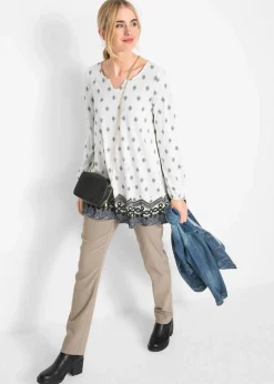 Shirt-Tunika aus Baumwoll-Viskose-Mix