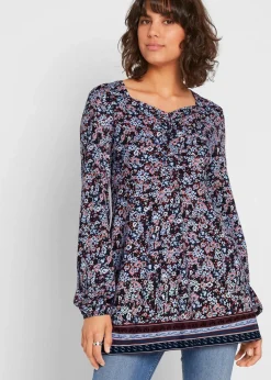 Shirt-Tunika aus Baumwoll-Viskose-Mix