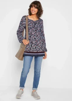 Shirt-Tunika aus Baumwoll-Viskose-Mix