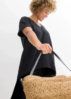Shirt-Tunika aus softem Musselin