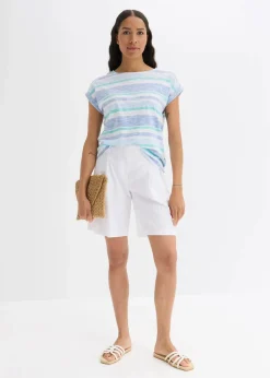 Shorts aus leichtem Leinen-Mix