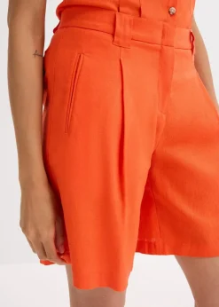 Shorts aus leichtem Leinen-Mix