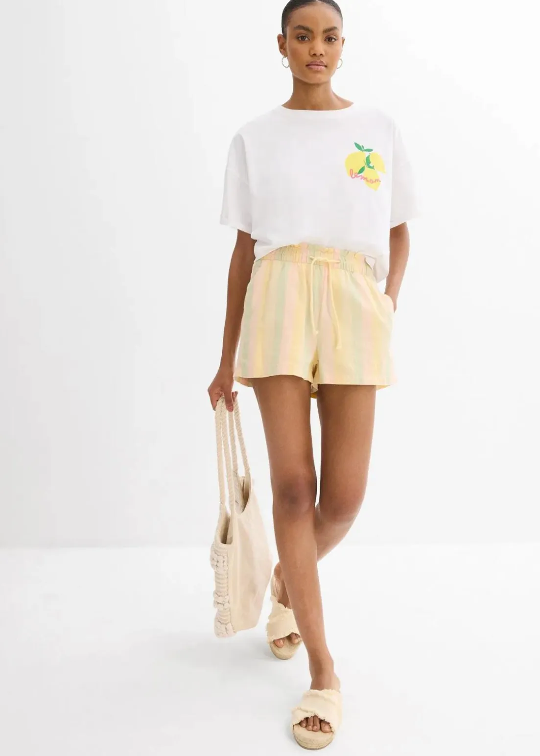 Shorts aus luftigem Leinen-Mix