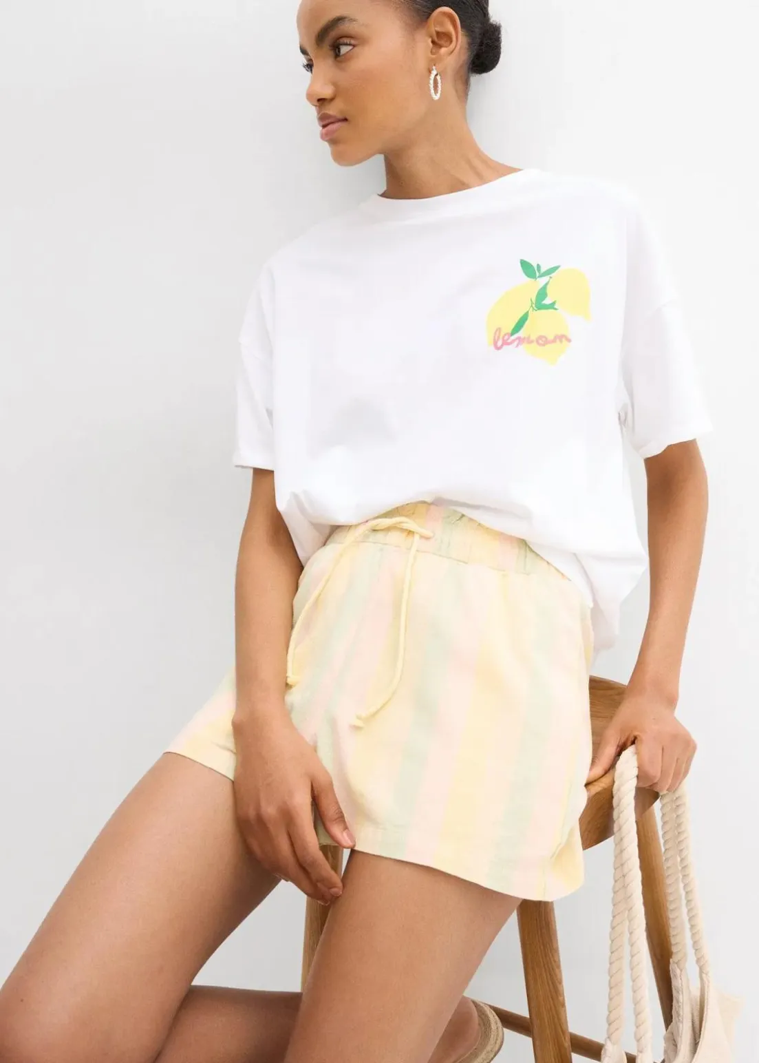 Shorts aus luftigem Leinen-Mix