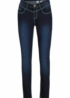 Skinny Jeans Mid Waist, Kontrastnähte