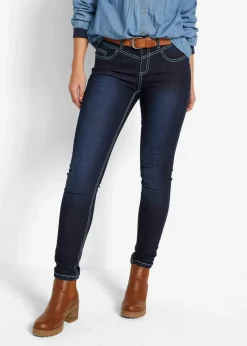 Skinny Jeans Mid Waist, Kontrastnähte