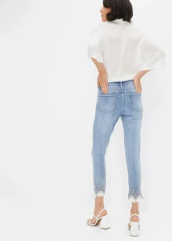 Skinny-Jeans mit Spitze