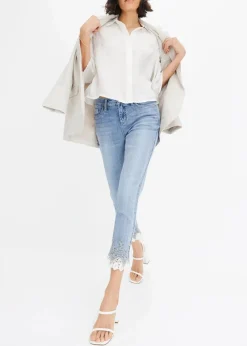 Skinny-Jeans mit Spitze
