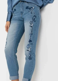 Slim-Fit-Jeans, Mid Waist, cropped