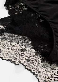 Slip aus zweifarbiger Spitze (2er Pack)