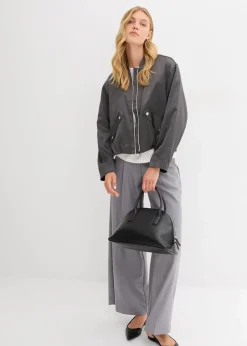 Softblouson aus glänzendem Viskose-Mix