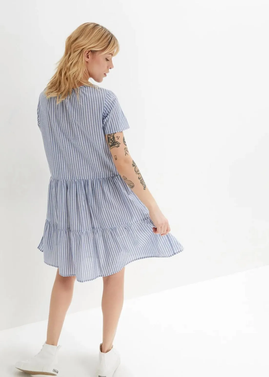 Sommer-Tunika-Kleid aus reiner Baumwolle