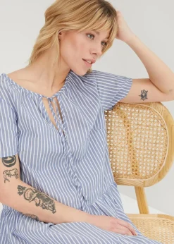 Sommer-Tunika-Kleid aus reiner Baumwolle