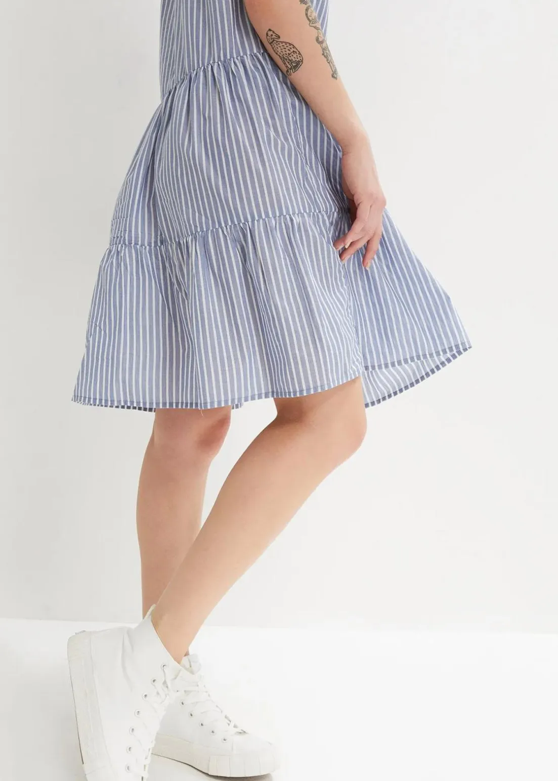 Sommer-Tunika-Kleid aus reiner Baumwolle