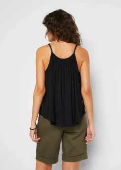 Spaghettiträger-Top aus fließender Viskose